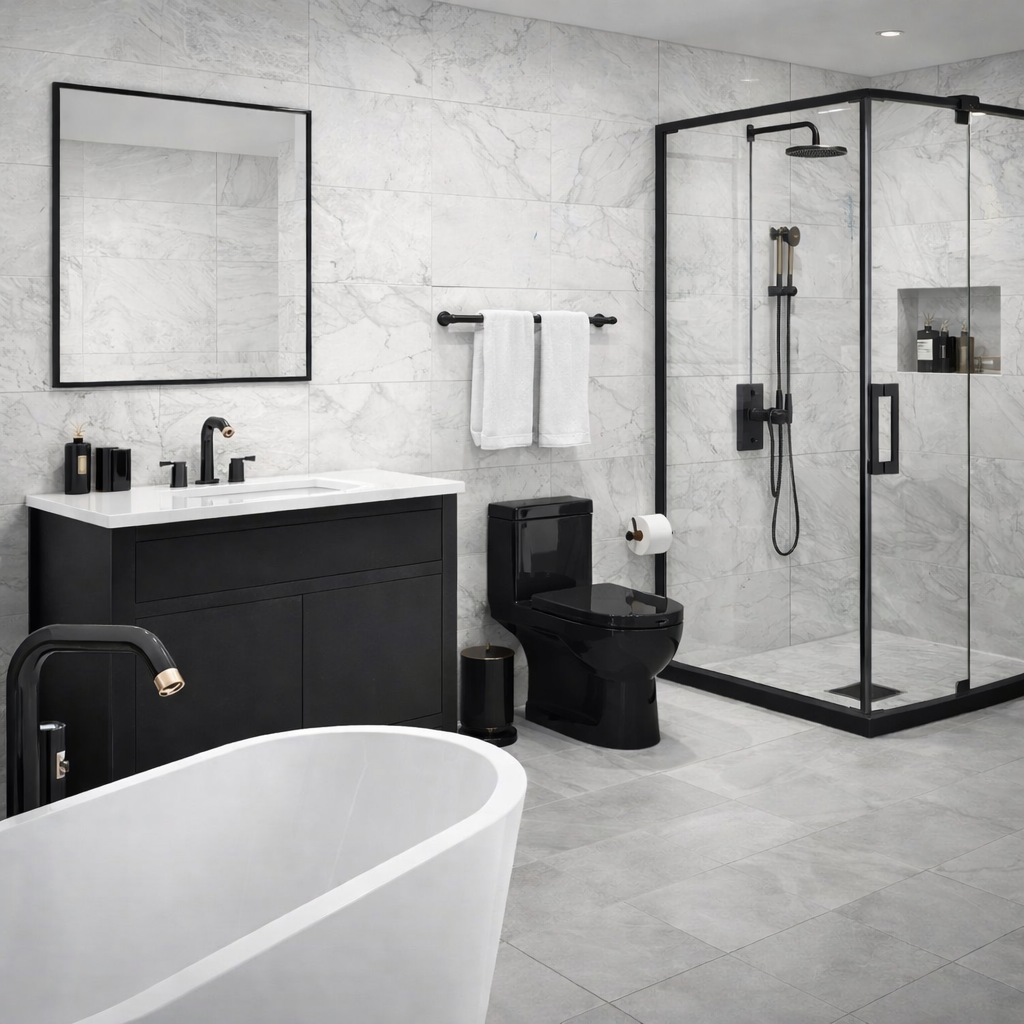 Modern matte black Fontana fixture